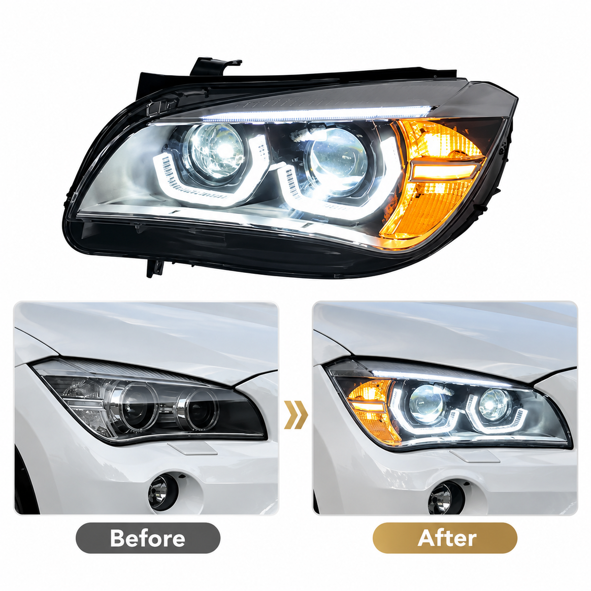 2013-2015 BMW X1 Ikon Style LED Headlights | E84