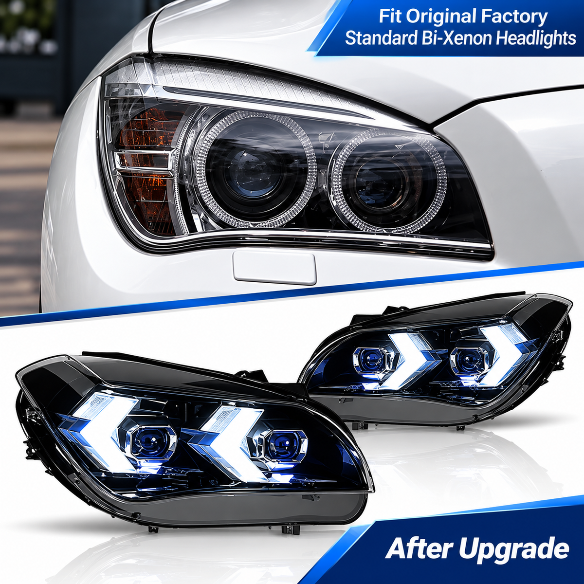2013-2015 BMW X1 Snake Eyes Laser Style LED Headlights | E84