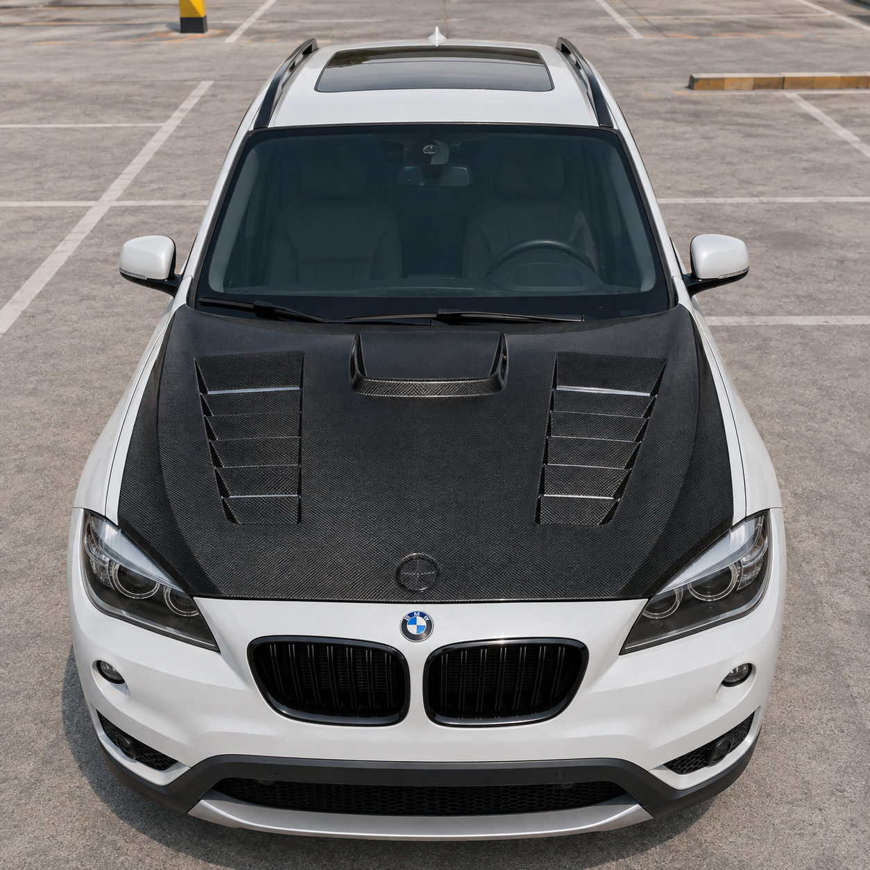 2013-2015 BMW X1 V Style Carbon Fiber Hood | E84