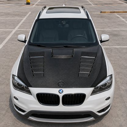 2013-2015 BMW X1 V Style Carbon Fiber Hood | E84