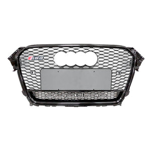 2013-2016 Audi Rs4 Honeycomb Grille With Quattro In Lower Mesh | B8.5 A4/s4 Black Frame Net Emblem /