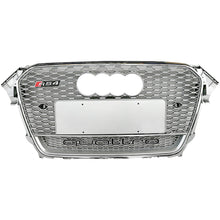 Load image into Gallery viewer, 2013-2016 Audi Rs4 Honeycomb Grille With Quattro In Lower Mesh | B8.5 A4/s4 Chrome Silver Frame Net
