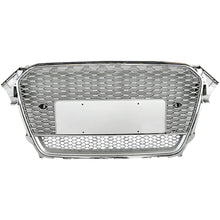 Load image into Gallery viewer, 2013-2016 Audi Rs4 Honeycomb Style Grille With Lower Mesh | B8.5 A4/S4 Chrome Silver Frame Front
