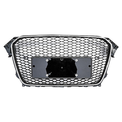 2013-2016 Audi Rs4 Style Honeycomb Grille | B8.5 A4/S4 Chrome Silver Frame Black Mesh