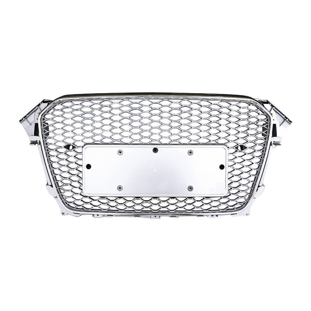 2013-2016 Audi Rs4 Style Honeycomb Grille | B8.5 A4/S4 Chrome Silver Frame Mesh