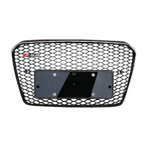 2013-2017 Audi Rs5 Honeycomb Grille | B8.5 A5/s5 Chrome Silver Frame Black Net All Mesh No Emblem /