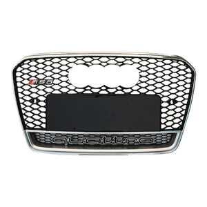 2013-2017 Audi Rs5 Honeycomb Grille With Quattro In Lower Mesh | B8.5 A5/s5 Chrome Silver Frame