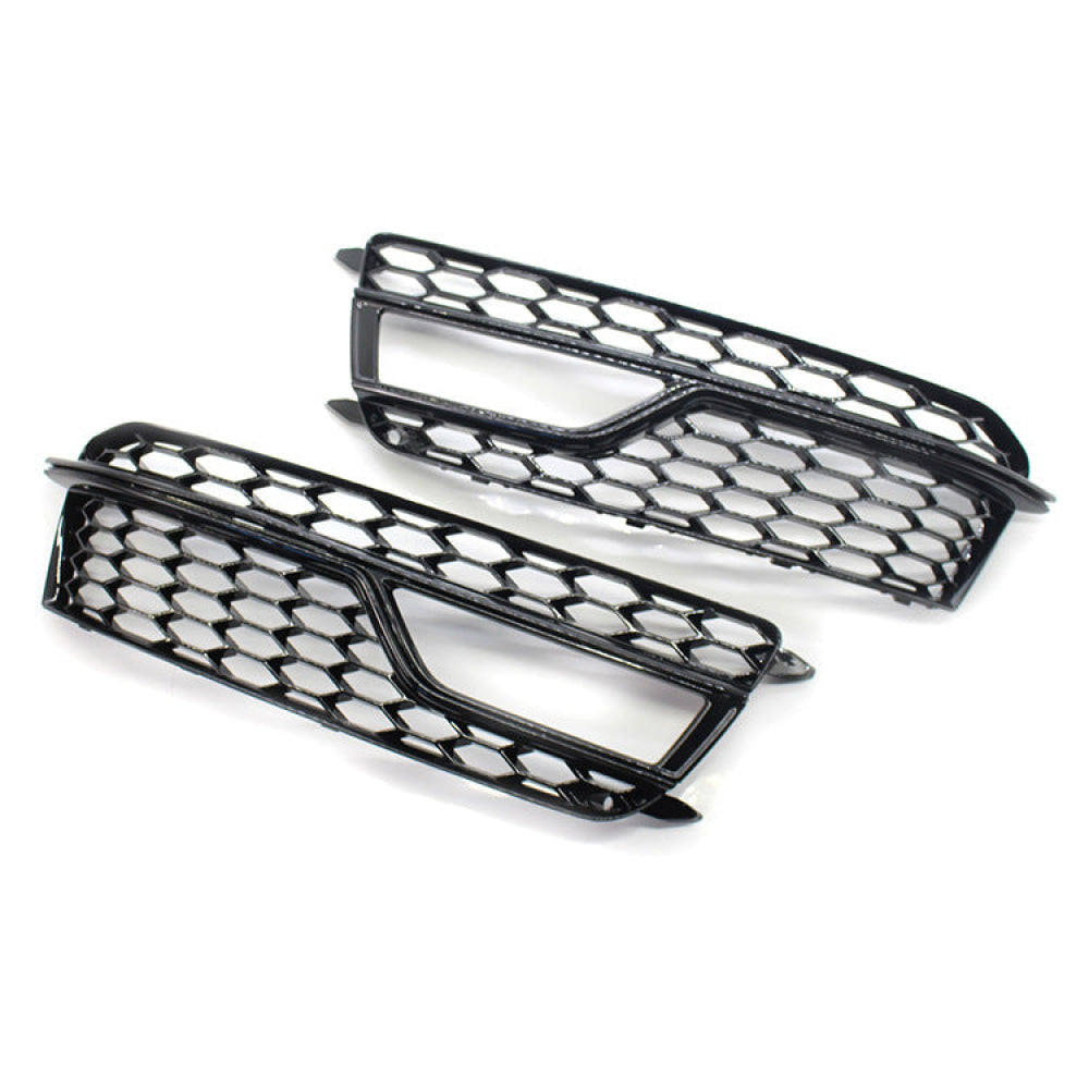 Black Honeycomb Fog Light Grilles Grill Set For Audi A5 S-Line / S5 B8 RS5 2008-2012