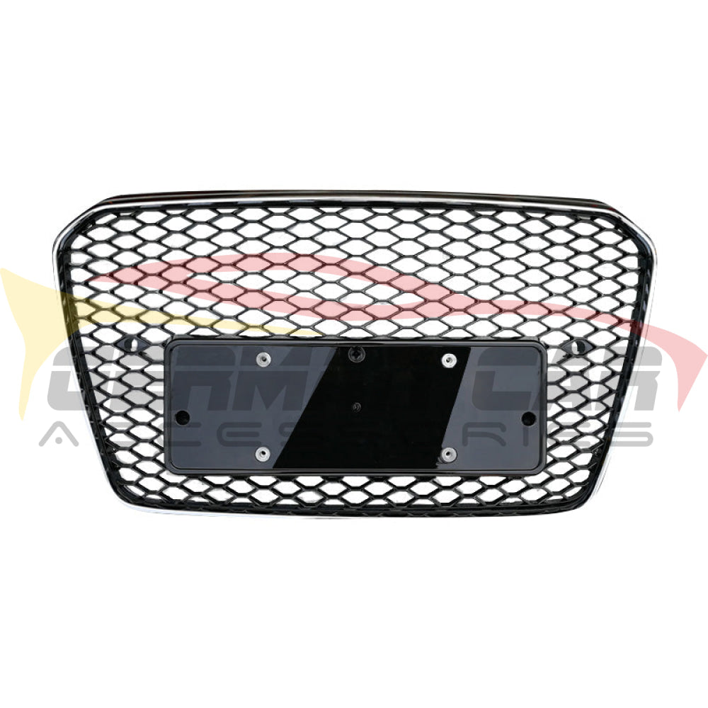 2013-2017 Audi Rs5 Style Honeycomb Grille | B8.5 A5/S5 Chrome Silver Frame Black Mesh Front Grilles
