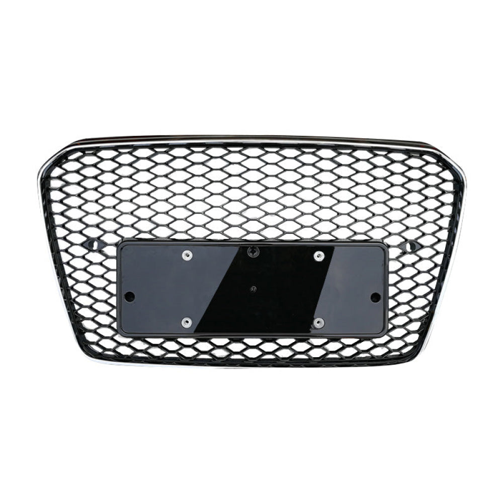 2013-2017 Audi Rs5 Style Honeycomb Grille | B8.5 A5/S5 Chrome Silver Frame Black Mesh Front Grilles