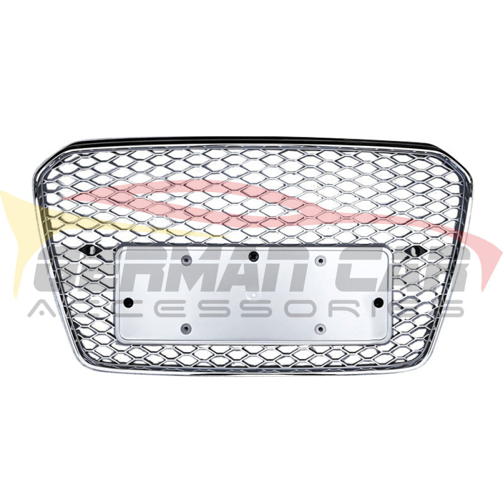 2013-2017 Audi Rs5 Style Honeycomb Grille | B8.5 A5/S5 Chrome Silver Frame Mesh Front Grilles