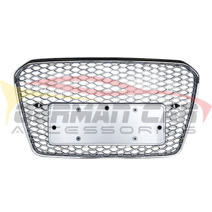 2013-2017 Audi Rs5 Style Honeycomb Grille | B8.5 A5/S5 Chrome Silver Frame Mesh Front Grilles