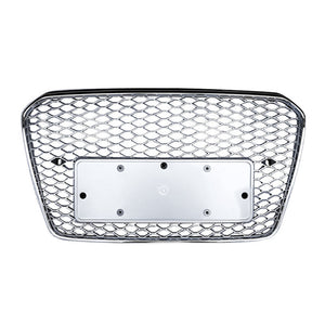 2013-2017 Audi Rs5 Style Honeycomb Grille | B8.5 A5/S5 Chrome Silver Frame Mesh Front Grilles