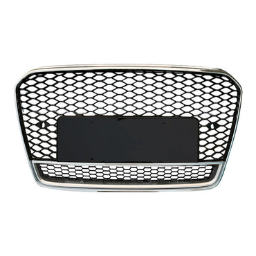 2013-2017 Audi Rs5 Style Honeycomb Grille With Lower Mesh | B8.5 A5/S5 Chrome Silver Frame Black