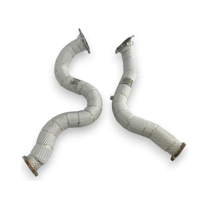 2013-2018 Audi S6/S7 Downpipes | C7/C7.5 Yes Heat Shield / Racing Downpipe (No Cat) Front Race Pipes