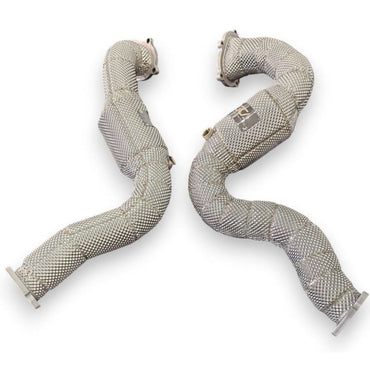 2013-2018 Audi Rs6/Rs7 Downpipes | C7/C7.5 Yes Heat Shield / Racing Downpipe (No Cat) Front Race