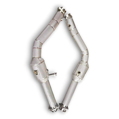 2013-2018 Mercedes G63 AMG Downpipes | W463 Yes Heat Shield / 200 Cell Euro 6 Sport High Flow Cat Downpipes