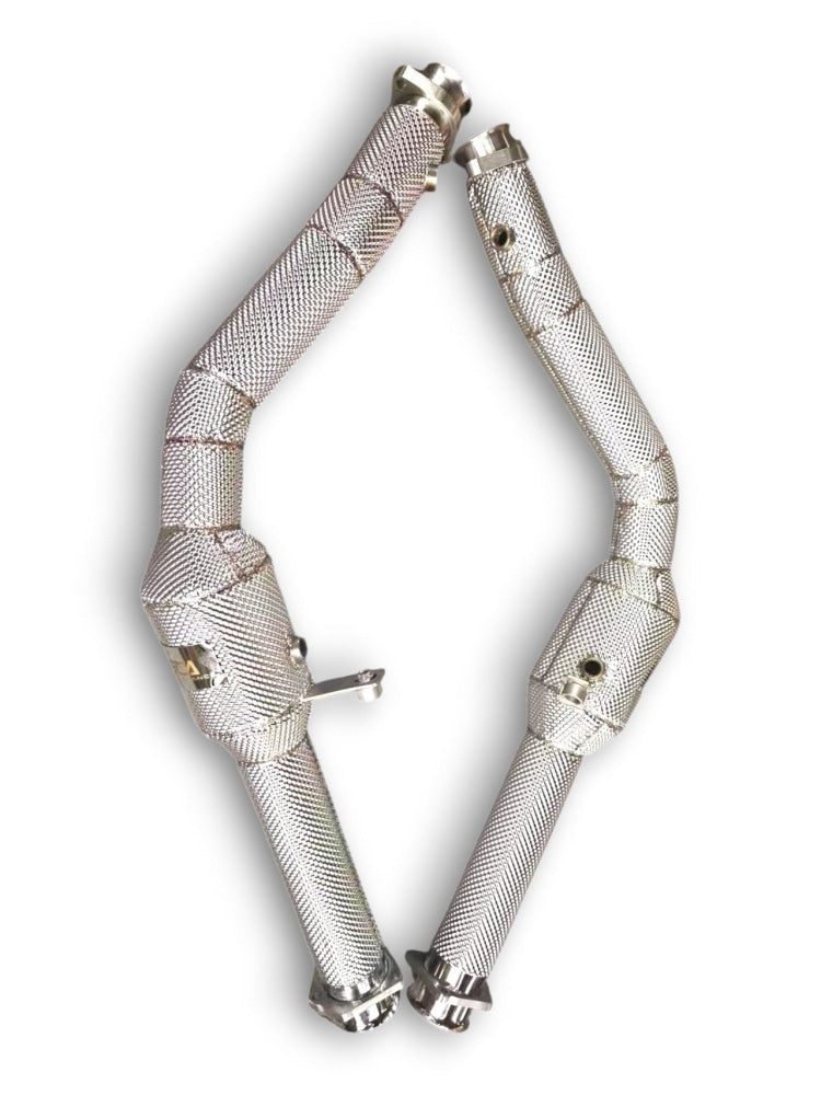 2013-2018 Mercedes G63 AMG Downpipes | W463 Yes Heat Shield / 200 Cell Euro 6 Sport High Flow Cat Downpipes