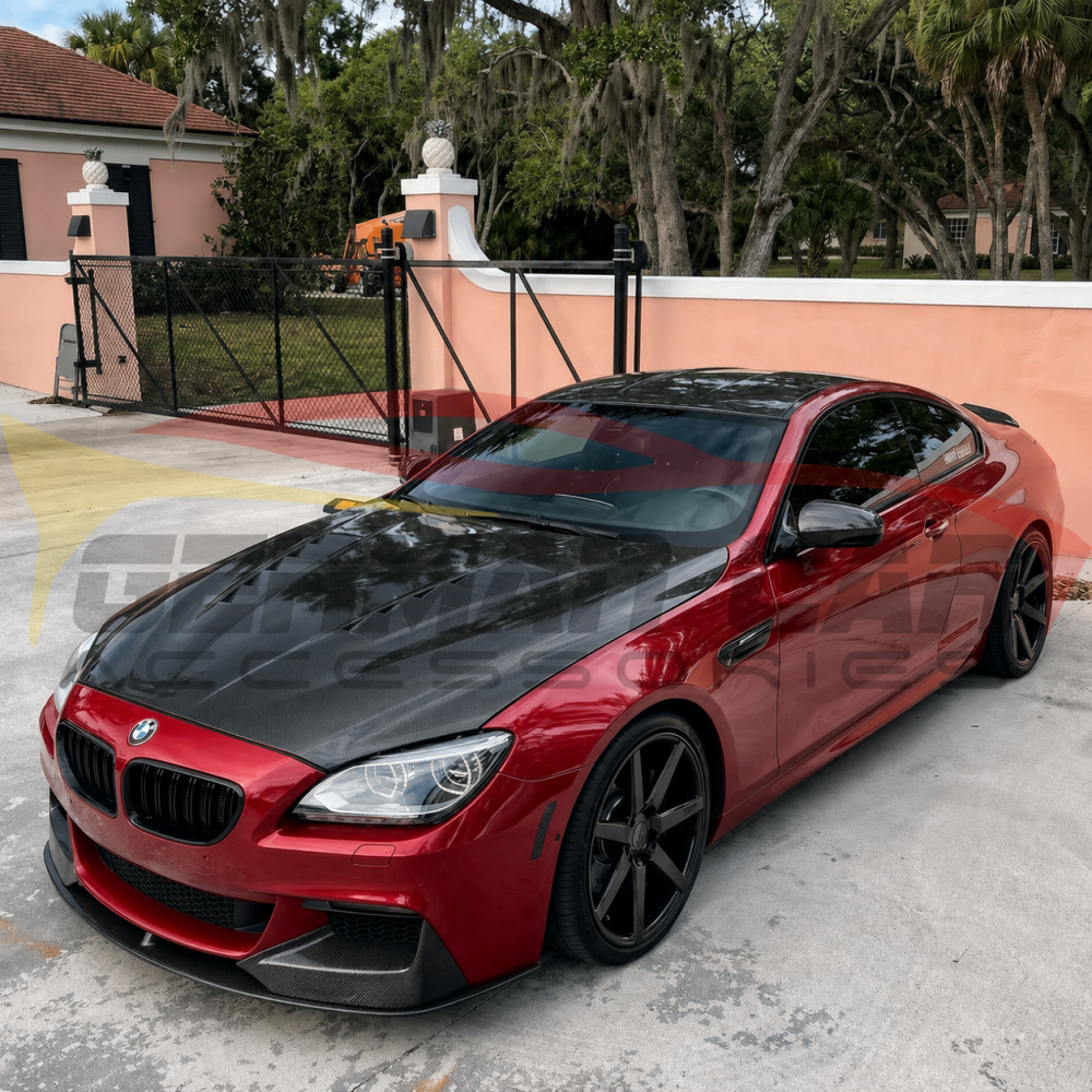 2013-2019 BMW 6-Series/M6 V Style Carbon Fiber Hood | F06/F12/F13 - Front Hood