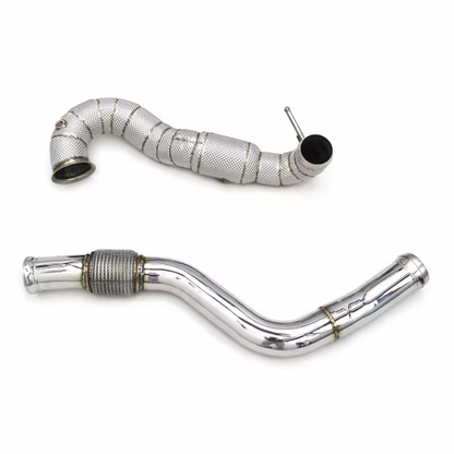 2013-2019 Mercedes Cla45 Amg Front Race Pipes | W117 Yes Heat Shield / Racing Downpipe (No Cat)