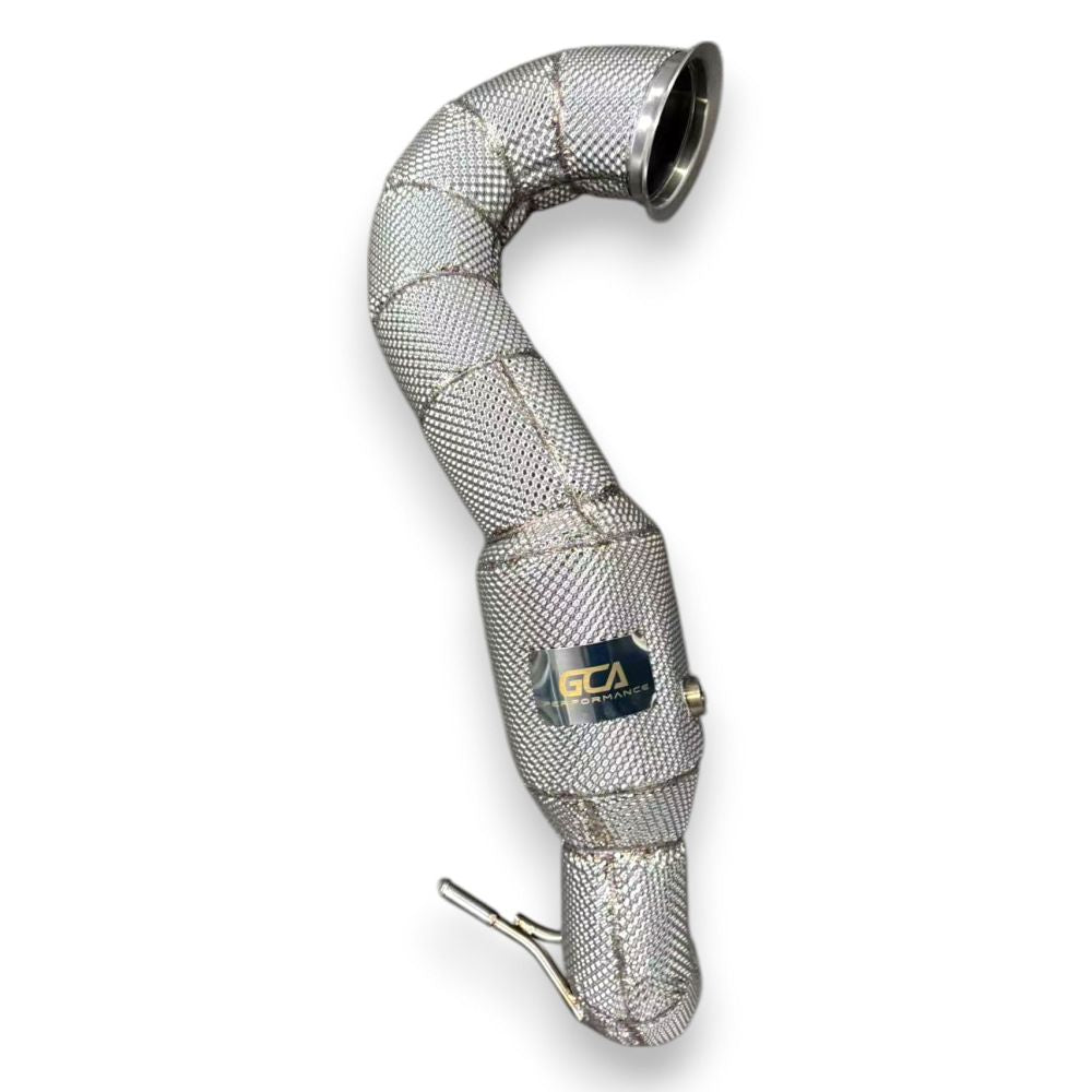 2013-2019 Mercedes GLA45 AMG Downpipe | W156 Yes Heat Shield / 200 Cell Euro 6 Sport High Flow Cat Downpipes