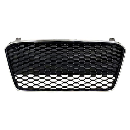 2014-2016 Audi R8 Style Honeycomb Grille | Mk1 Facelift Chrome Silver Frame Black Mesh Front Grilles