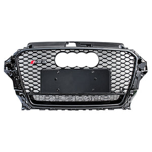 2014-2016 Audi Rs3 Honeycomb Grille With Quattro In Lower Mesh | 8V A3/s3 Black Frame Net Emblem /