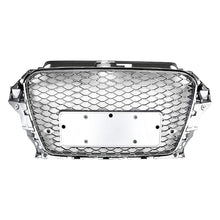 Load image into Gallery viewer, 2014-2016 Audi Rs3 Style Honeycomb Grille | 8V A3/S3 Chrome Silver Frame Mesh Front Grilles
