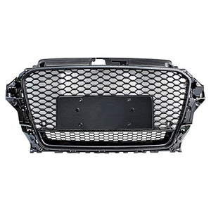 2014-2016 Audi Rs3 Style Honeycomb Grille With Lower Mesh | 8V A3/S3 Black Frame Front Grilles