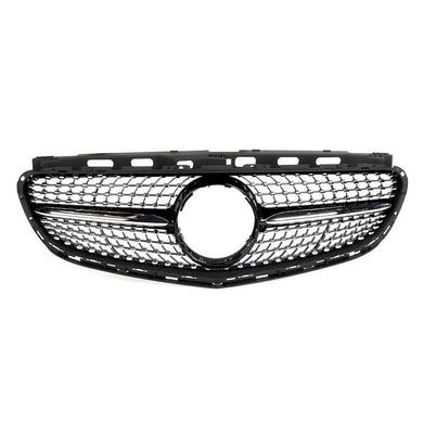 2014-2016 Mercedes-Benz E-Class Diamond Style Front Grille | W212 Face Lift Gloss Black/silver