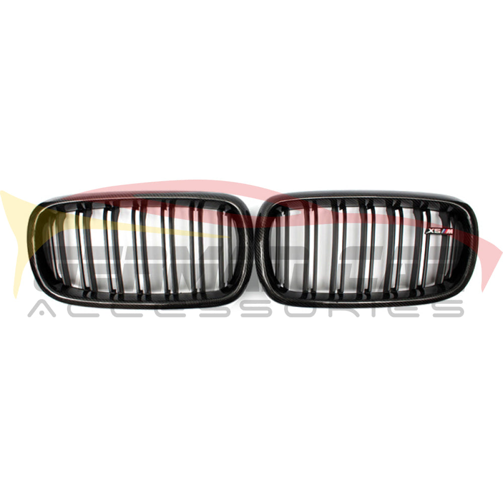 2014-2018 Bmw X5/X6/X5M/X6M Dual Slat Kidney Grilles | F15/F16/F85/F86 Carbon Fiber / X5M