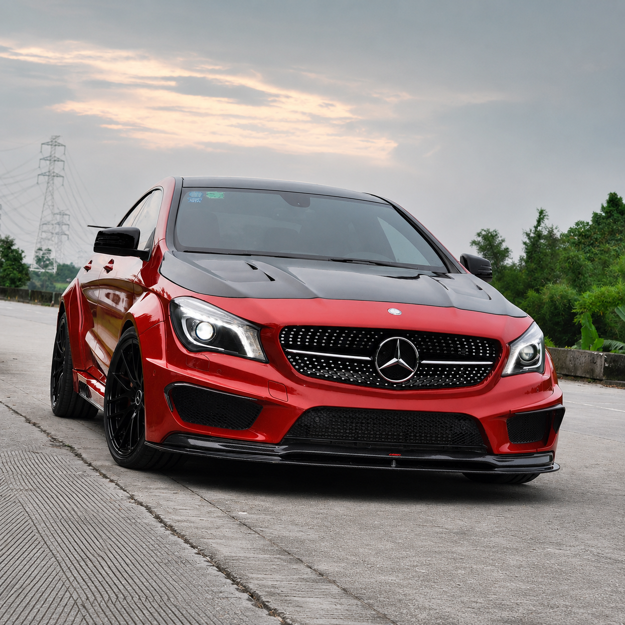 2014-2019 Mercedes CLA-Class/CLA45 AMG J Style Carbon Fiber Hood | W117/C117/X117