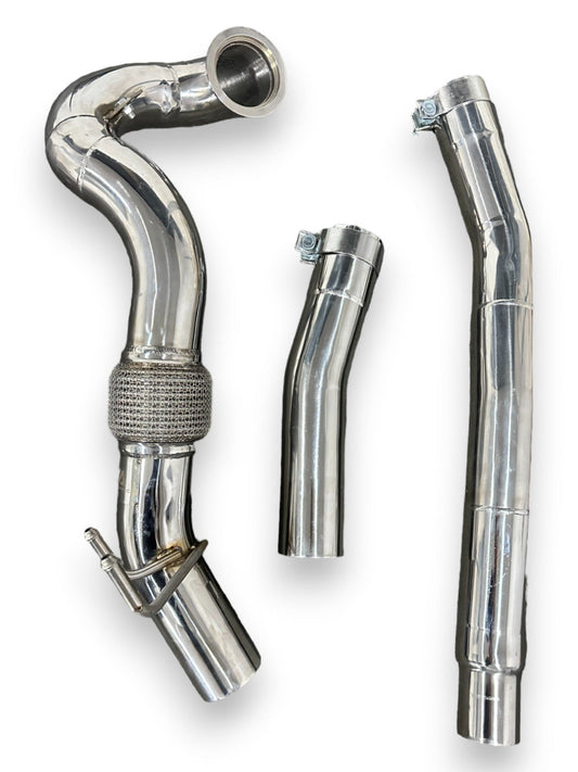 2014-2020 Audi A3/S3 Downpipe | 8V/8V.5 Yes Heat Shield / Racing (No Cat) Front Race Pipes