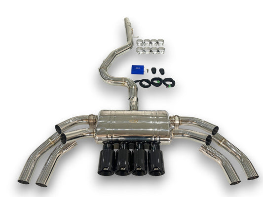 2014-2020 Audi S3 Valved Sport Exhaust System | 8V/8V.5 S3 Stainless Steel Exhaust / Chrome Tips Exhausts