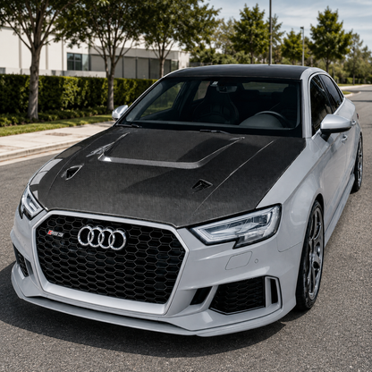 2014-2020 Audi A3/S3/RS3 V3 Style Carbon Fiber Hood | 8V/8V.5