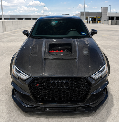 2014-2020 Audi A3/S3/RS3 Glass Engine Cover Carbon Fiber Hood | 8V/8V.5