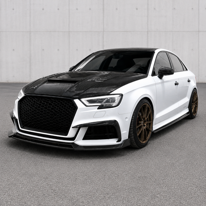 2014-2020 Audi A3/S3/RS3 Glass Engine Cover Carbon Fiber Hood | 8V/8V.5