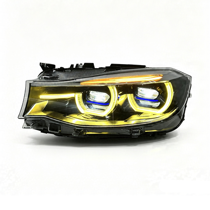 2014-2020 BMW 3-Series GT Yellow-White DRL CS Style LED Headlights | F34