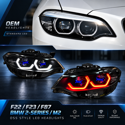 2014-2021 BMW 2-Series/M2 OSS Style LED Headlights | F22/F23/F87