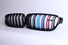 Load image into Gallery viewer, 2014-2021 Bmw M3/m4 Kidney Grilles | F80/f82/f83 Gloss Black With M Stripe M3
