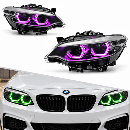2014-2021 BMW 2-Series RGB Ikon Style LED Headlights | F22/F23/F87