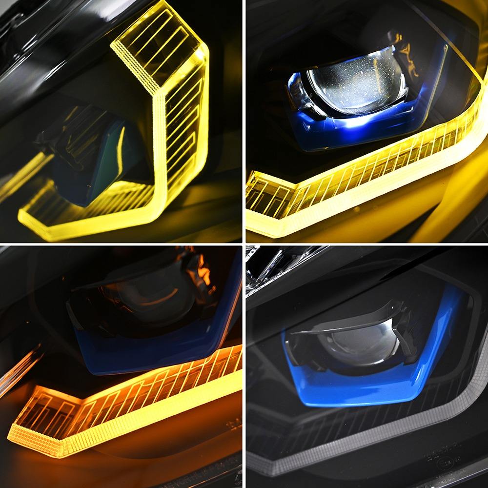 2014-2021 BMW 2-Series Yellow-White DRL Laser LED Headlights | F22/F23/F87