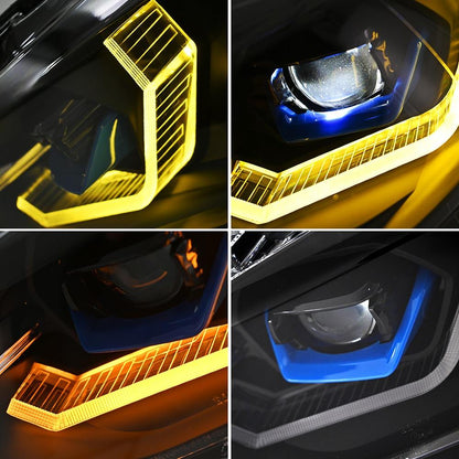 2014-2021 BMW 2-Series Yellow-White DRL Laser LED Headlights | F22/F23/F87