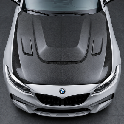 2014-2021 BMW 2-Series/M2 GTS V2 Style Carbon Fiber Hood | F22/F23/F87