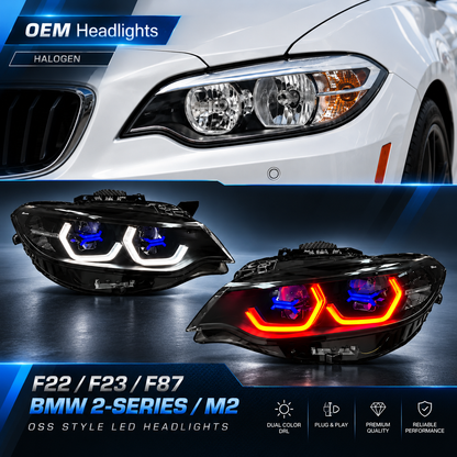 2014-2021 BMW 2-Series/M2 OSS Style LED Headlights | F22/F23/F87