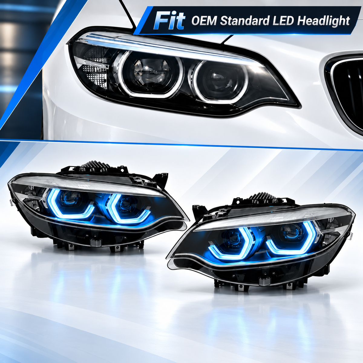 2014-2021 BMW 2-Series RGB Ikon Style LED Headlights | F22/F23/F87