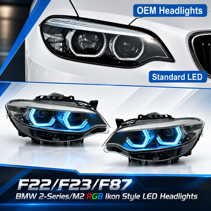 2014-2021 BMW 2-Series RGB Ikon Style LED Headlights | F22/F23/F87