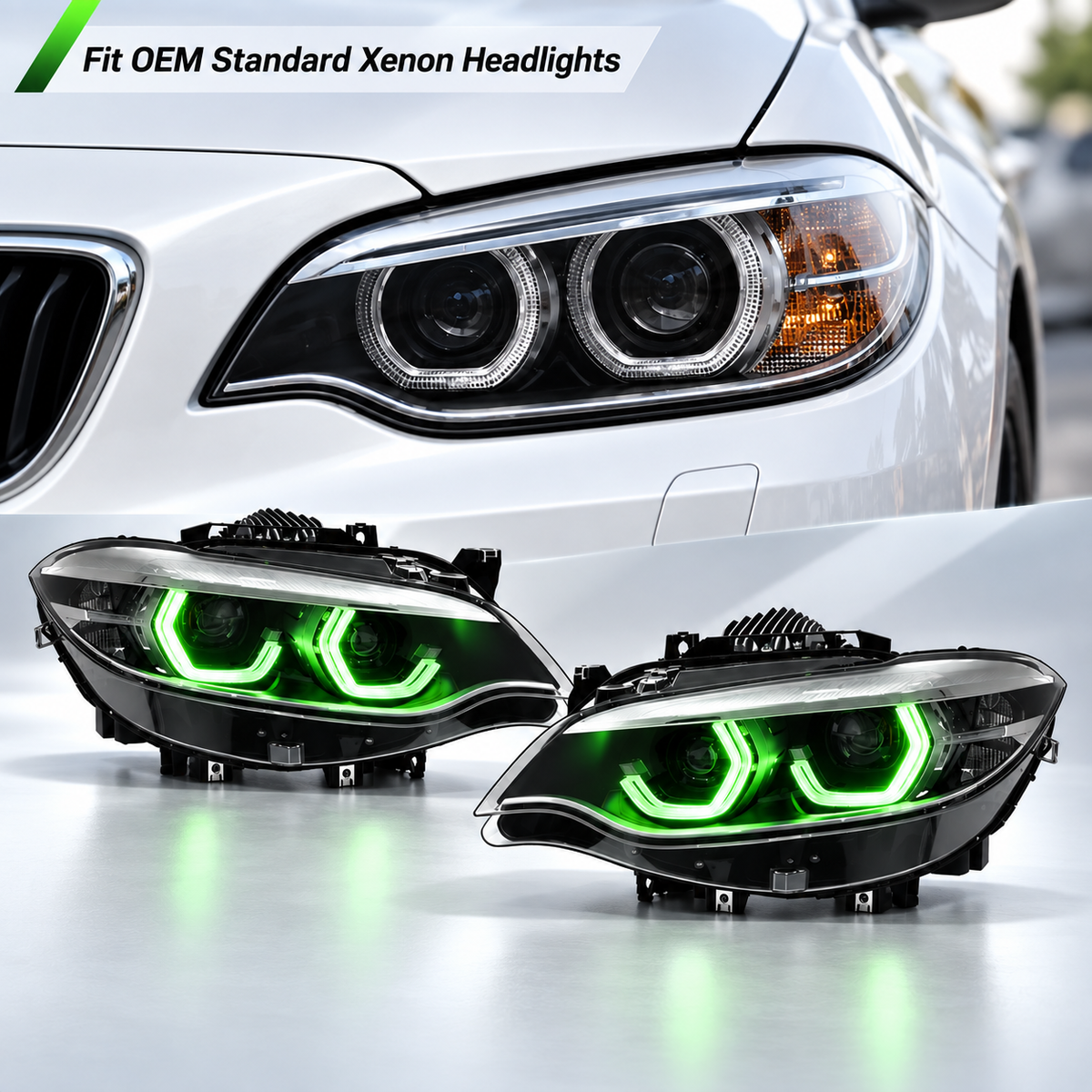 2014-2021 BMW 2-Series RGB Ikon Style LED Headlights | F22/F23/F87