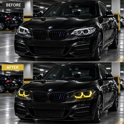 2014-2021 BMW 2-Series Yellow-White DRL Laser LED Headlights | F22/F23/F87