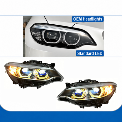 2014-2021 BMW 2-Series Yellow-White DRL Laser LED Headlights | F22/F23/F87
